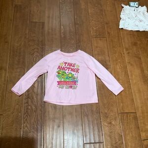 NWT size 6 SHEI Pink Ninja Turtles Graphic long Sleeve Shirt